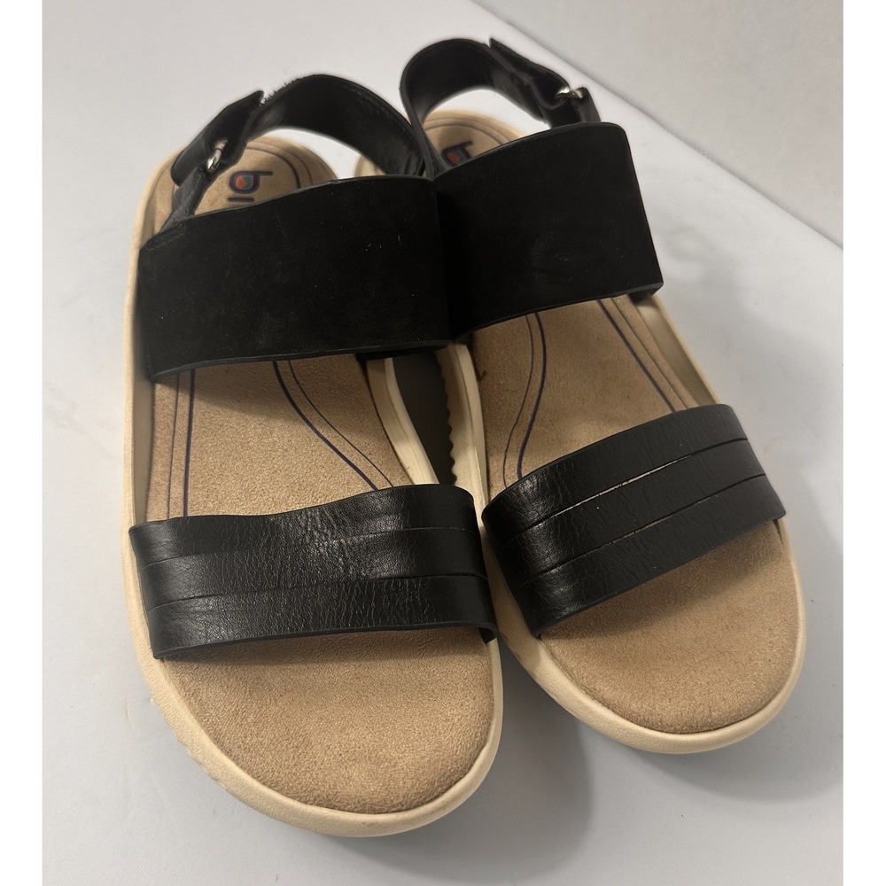 Bionica Alamosa Sandals Womens 7M Black Leather Slingback Comfort Walking Sport